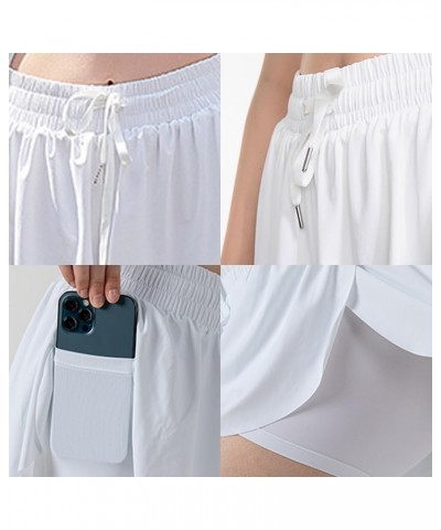 Girls Athletic Flowy Shorts with Liner 2-in-1 Tennis Butterfly Shorts with Pockets A-white $7.40 Shorts