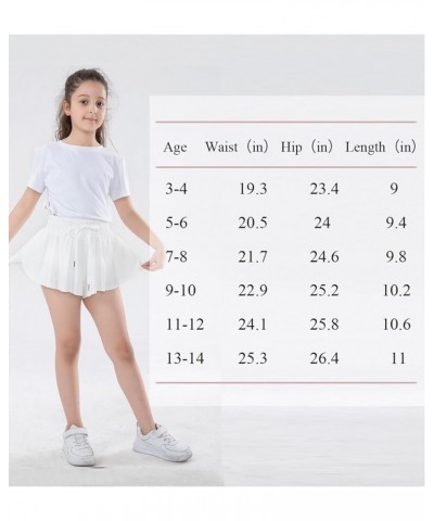 Girls Athletic Flowy Shorts with Liner 2-in-1 Tennis Butterfly Shorts with Pockets A-white $7.40 Shorts