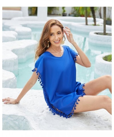 Women's Chiffon Swimsuit Beach Bathing Suit Cover Ups for Swimwear Cover UP Blue $10.78 Swimsuits