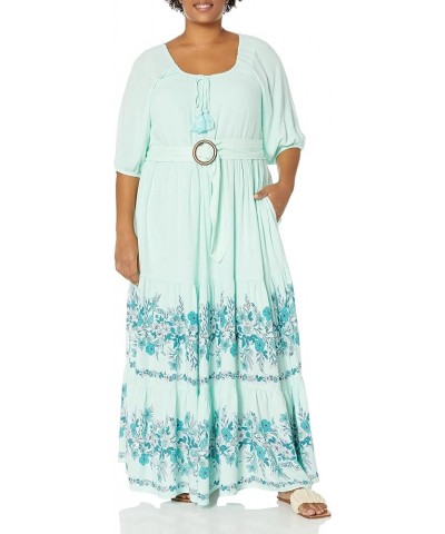 Women's Plus Size Maxi Angel Tiered Mint Summer Brd $9.97 Dresses