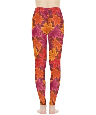 Ethnic Floral Artwork Print Women's High Waist Fashion Capri Leggings Skinny Pants for Yoga Running XS-3XL Autumn Maple Leave...