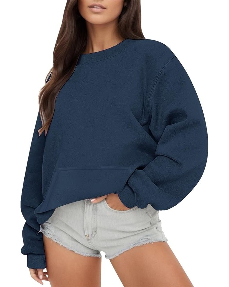 Womens Oversized Sweatshirts Hoodies Tops Sweater Fall Fleece Casual Comfy Fashion Outfits 2023 Y2k Outfits Clothes S4-navy $...