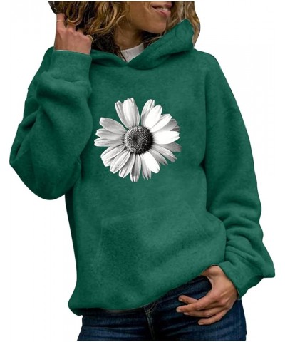 Women Daisy Sunflower Hoodie Graphic Long Sleeve Pullover Hooded Cute Trendy Hoodies Tops Teen Girls Fashion Tops Green 2 $5....