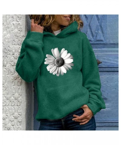 Women Daisy Sunflower Hoodie Graphic Long Sleeve Pullover Hooded Cute Trendy Hoodies Tops Teen Girls Fashion Tops Green 2 $5....