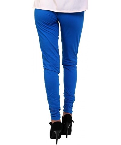 Women's Cotton Lycra Free Size Indian Chudidar Legging Royal Blue $7.69 Leggings