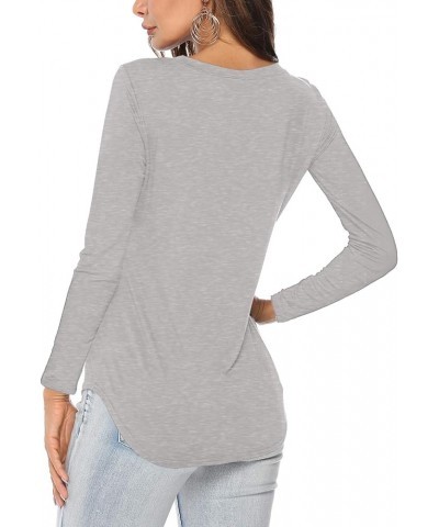 Womens T Shirts V Neck Basic Tee B: Gray $13.23 T-Shirts