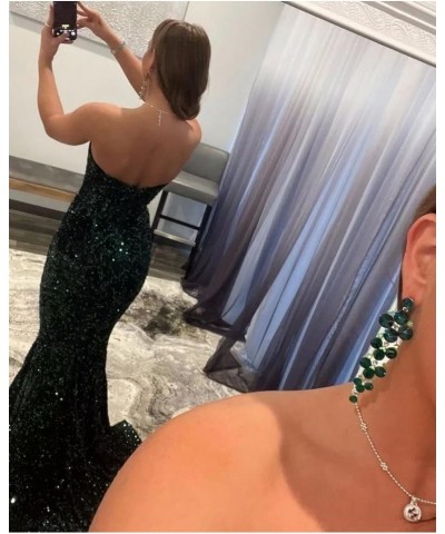 Sequin Evening Dresses for Women Formal Sexy Long Prom Party Gowns Mermaid Sparkly V-Neck Homecoming Dress Blue $33.58 Dresses