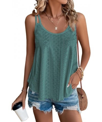 Womens Summer Tops 2024 Trendy Tank Top for Women Sexy Corset Sleeveless Shirt Casual Crop Halter Cyan $9.27 Tanks