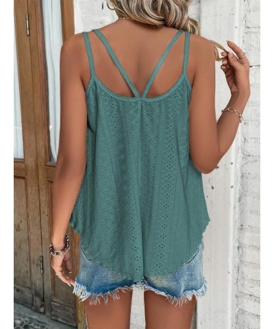 Womens Summer Tops 2024 Trendy Tank Top for Women Sexy Corset Sleeveless Shirt Casual Crop Halter Cyan $9.27 Tanks