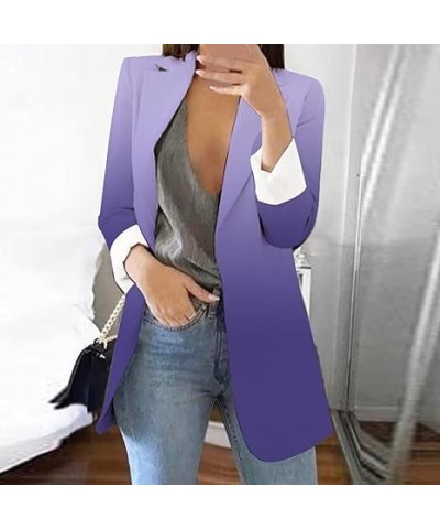 Vest Women's Printed Cardigan Formal Suit Long Sleeve Lapels Business Office Jacket Coat Blouse Vest (Orange, L) Large Light ...