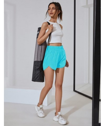 Women's Running Shorts Elastic High Waisted Shorts Pocket Sporty Workout Shorts Quick Dry Athletic Shorts Pants 2.5'' High wa...