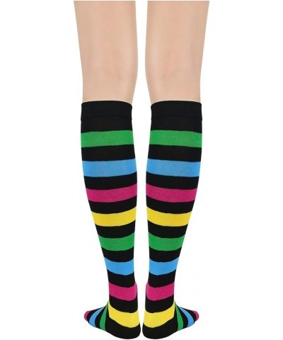 Women's Knee High Socks Athletic Thin Stripes Tube Socks High Stockings Outdoor Sport Socks 1 Pack Colorful Stripes $7.97 Act...