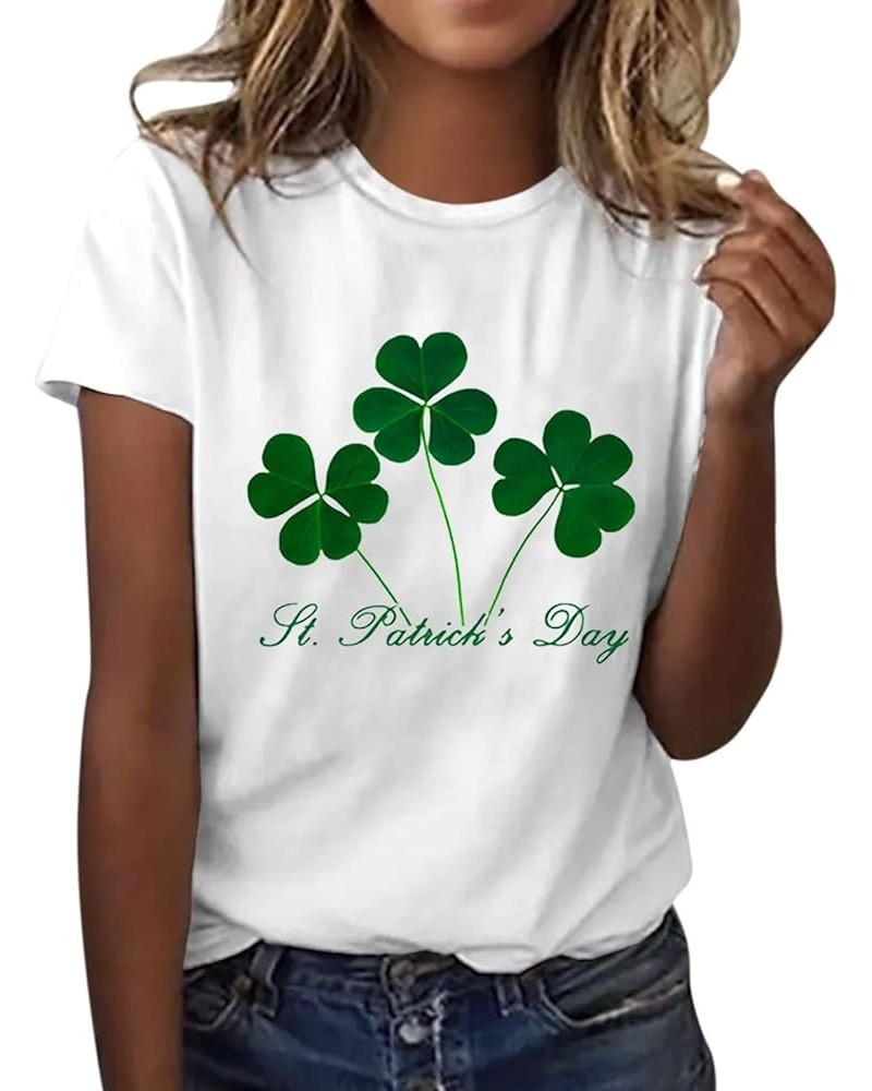 Women's T Shirts Short Sleeve Tees Sunflower Graphic Loose Summer Tops St Patricks Day Shirts for Women B6-white $18.87 Activ...