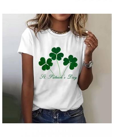 Women's T Shirts Short Sleeve Tees Sunflower Graphic Loose Summer Tops St Patricks Day Shirts for Women B6-white $18.87 Activ...