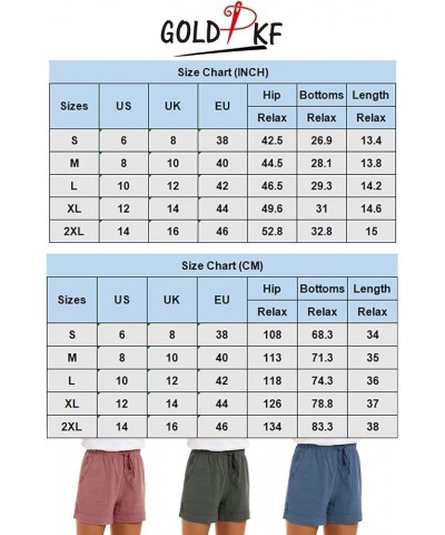 Shorts Women Casual Drawstring Comfy Elastic Waist Shorts Summer Pull On Short with Pockets A0001-dusty Blue $13.86 Activewear