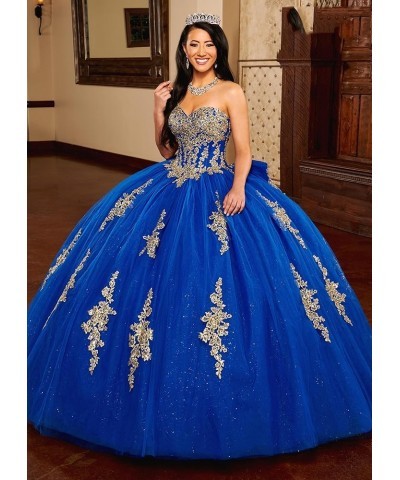 Lace Applique Quinceanera Dresses Ball Gown Tulle Sweet 15 16 Dress Navy $47.25 Dresses