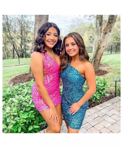 Sparkly Tight Homecoming Dresses for Teens Sequin Short Prom Dresses V Neck Cocktail Gown Emerald Green $24.20 Dresses