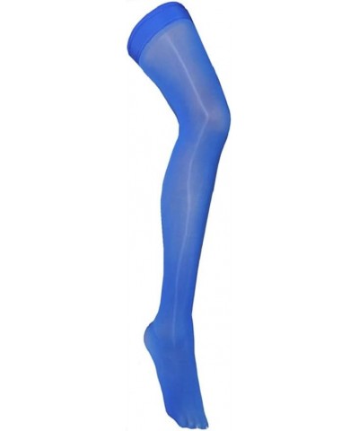 Ultra Shimmery Thigh High Stockings Shiny Sheer Tights Pantyhose 8 Denier Blue $8.99 Socks