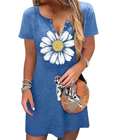 Summer Dresses for Women Beach Coconut Tree Graphic Sundresses Casual Vacation Mini Dress P 01-blue $12.76 Dresses