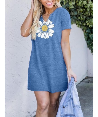 Summer Dresses for Women Beach Coconut Tree Graphic Sundresses Casual Vacation Mini Dress P 01-blue $12.76 Dresses