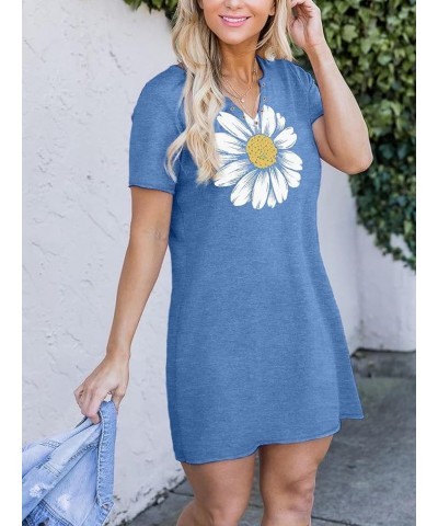 Summer Dresses for Women Beach Coconut Tree Graphic Sundresses Casual Vacation Mini Dress P 01-blue $12.76 Dresses