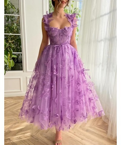 3D Butterfly Lace Appliques Prom Dresses for Women Tulle Wedding Dress Long Ball Gown Homecoming Dress Pink $46.55 Dresses