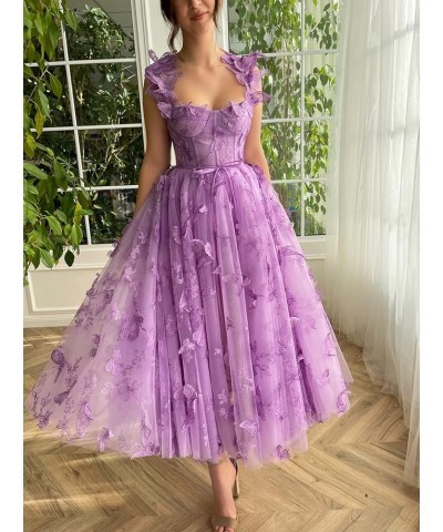 3D Butterfly Lace Appliques Prom Dresses for Women Tulle Wedding Dress Long Ball Gown Homecoming Dress Pink $46.55 Dresses