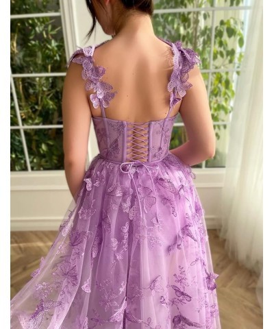 3D Butterfly Lace Appliques Prom Dresses for Women Tulle Wedding Dress Long Ball Gown Homecoming Dress Pink $46.55 Dresses