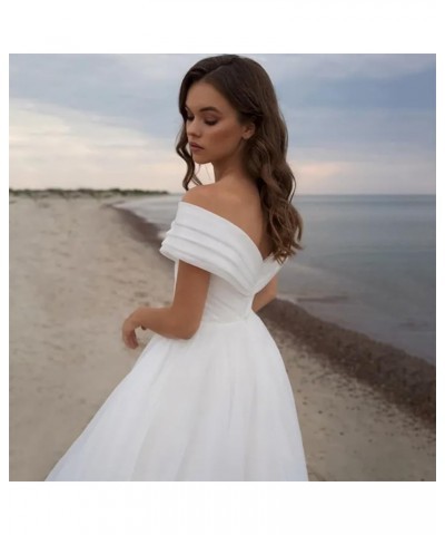 Off Shoulder Tulle Prom Dresses Ball Gown for Women A-Line Wedding Dress Split Formal Evening Dress Lavender $43.35 Dresses