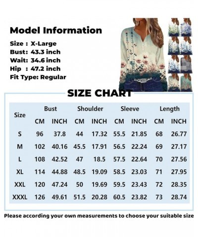 Blouses for Women Slim Fit Winter Tunic Tops Long Sleeve T Shirts Retro Floral Print Sweatshirts Henley Neck Outfits Ae2056-o...