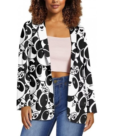 Womens Blazers for Work Lapel Open Front Long Sleeve Suit Jackets Work Blazer for Business Lady Cute Panda $18.01 Blazers