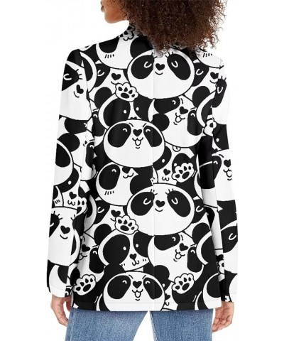 Womens Blazers for Work Lapel Open Front Long Sleeve Suit Jackets Work Blazer for Business Lady Cute Panda $18.01 Blazers