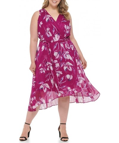 Women's Faux Wrap Dress Berry Multi $23.69 Dresses