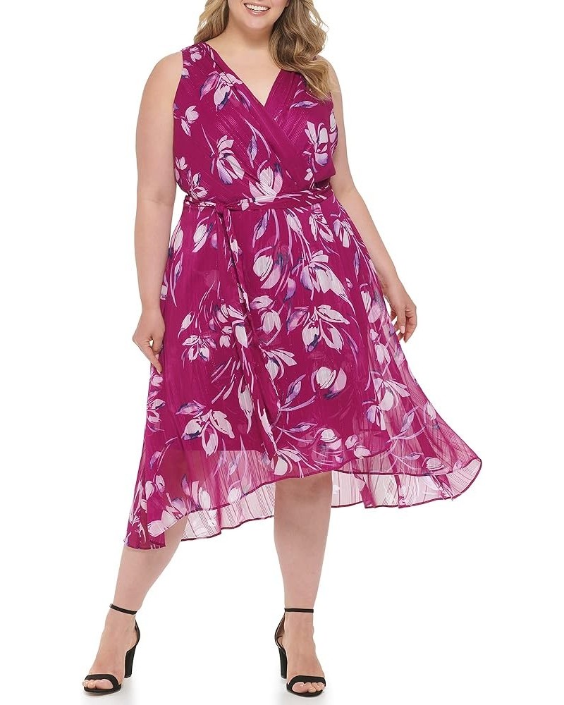 Women's Faux Wrap Dress Berry Multi $23.69 Dresses