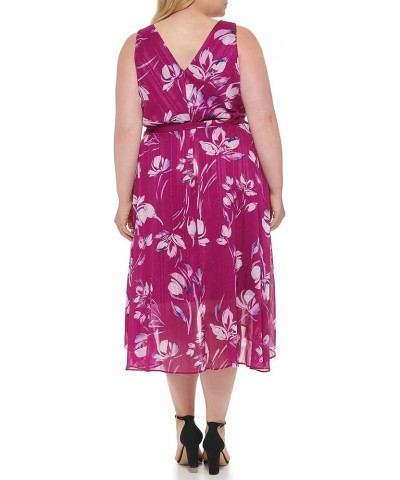 Women's Faux Wrap Dress Berry Multi $23.69 Dresses