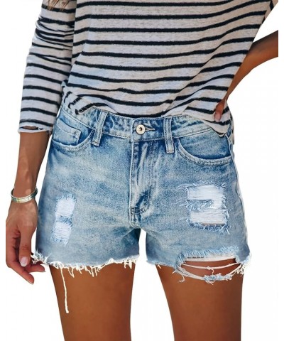 Women's Juniors Jean Shorts Frayed Raw Hem Ripped Denim Shorts for Women New Denim-10 $20.15 Shorts