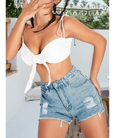 Women's Juniors Jean Shorts Frayed Raw Hem Ripped Denim Shorts for Women New Denim-10 $20.15 Shorts