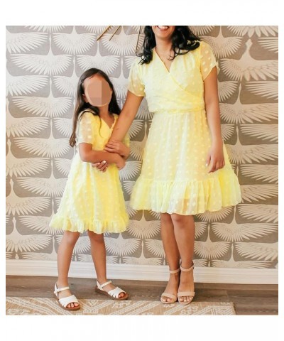 Mommy and Me Matching Dresses Summer Boho Dress Sleeveless Floral Print Family Matching Outfits Set Lace Yellow B $9.87 Dresses