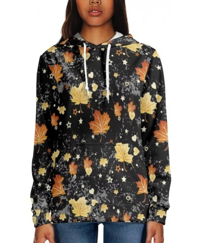 Women Girl Long Sleeve Hoodie Sweatshirts Loose Fit Comfortable Athletic Pullover Hooded Tops Maple Leaves Stars $13.44 Activ...