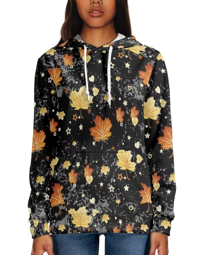 Women Girl Long Sleeve Hoodie Sweatshirts Loose Fit Comfortable Athletic Pullover Hooded Tops Maple Leaves Stars $13.44 Activ...