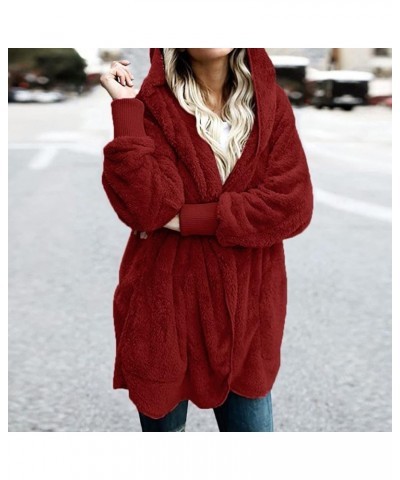 Winter Coats For Women 2023 Trendy Warm Hooded Jackets Casual Long Sleeve Outerwear Clothes 4-wine $9.37 Jackets