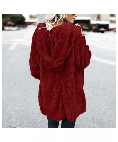 Winter Coats For Women 2023 Trendy Warm Hooded Jackets Casual Long Sleeve Outerwear Clothes 4-wine $9.37 Jackets