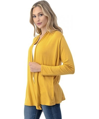 Soft Casual Drape Cardigan - Longsleeve - Made in USA Mustard $17.99 Sweaters