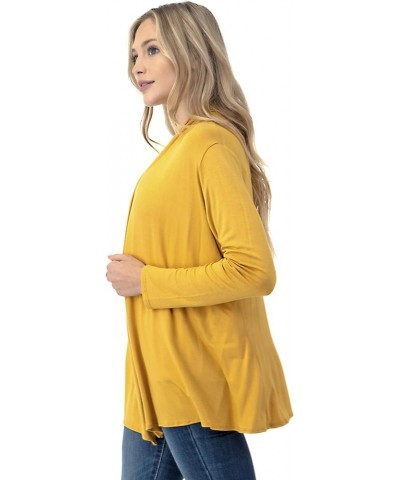 Soft Casual Drape Cardigan - Longsleeve - Made in USA Mustard $17.99 Sweaters