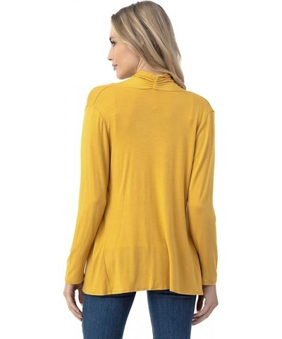 Soft Casual Drape Cardigan - Longsleeve - Made in USA Mustard $17.99 Sweaters