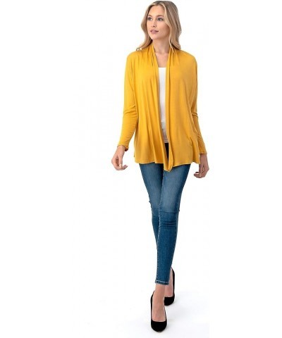 Soft Casual Drape Cardigan - Longsleeve - Made in USA Mustard $17.99 Sweaters