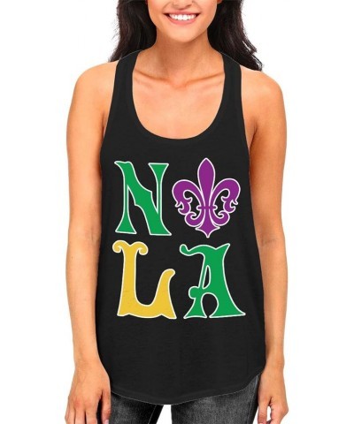 NOLA New Orleans Louisiana Women's Racerback Tank Top Black $10.37 Tanks