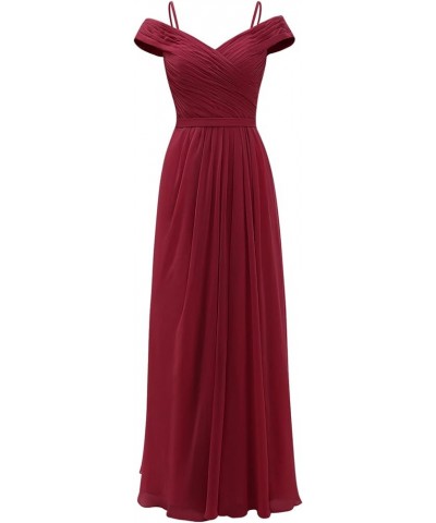 Women's Sexy Prom Dress V Neck Spaghetti Straps Summer Evening Party Formal Maxi Dress Burgundy $39.41 Dresses