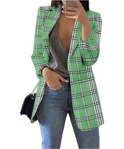 Women's Lapel Button Down Slim Blazer Jacket Open Front Long Sleeve Work Office Suit Casual Coats with Pockets Outwear B-gree...