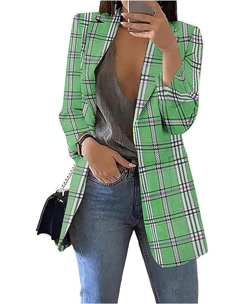 Women's Lapel Button Down Slim Blazer Jacket Open Front Long Sleeve Work Office Suit Casual Coats with Pockets Outwear B-gree...